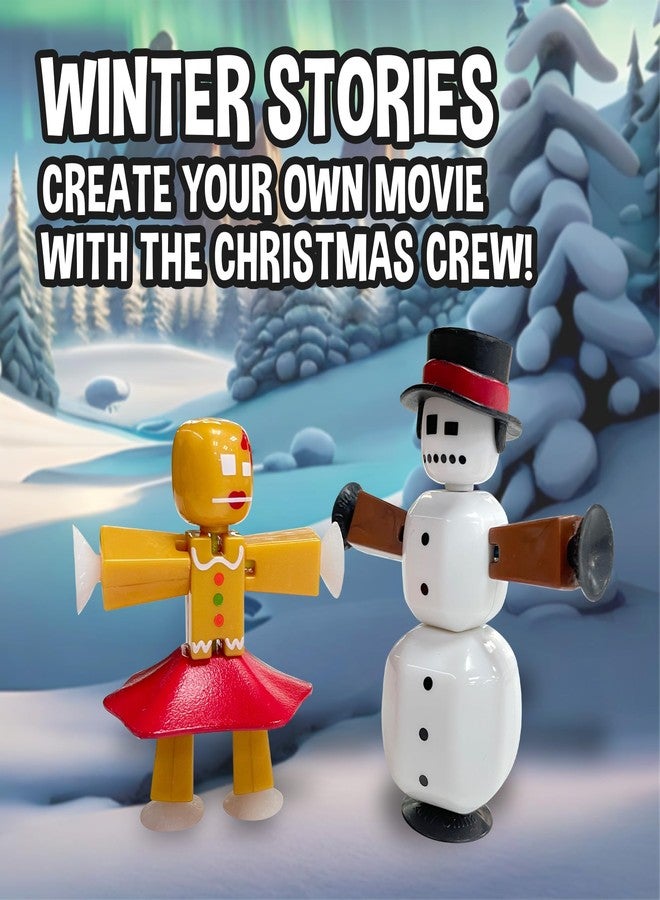 Zing StikBot Christmas Crew Pack - Includes 7 StikBots and 1 Set of Accessories, New Christmas Themed Stop Motion Animation Toy Set - Image 5